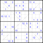 Судоку Х 12х12 #66 средний