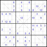 Судоку Х 12х12 #67 средний