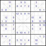 Судоку Х 12х12 #68 средний