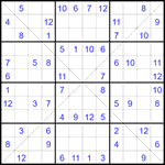 Судоку Х 12х12 #69 средний