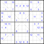 Судоку Х 12х12 #68 трудный