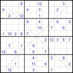 Судоку Х 12х12 #71 трудный