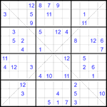 Судоку Х 12х12 #71 очень трудный
