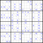 Судоку Х 16х16 #68 трудный