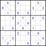 Судоку Х 9х9 #372 средний