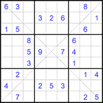 Судоку Х 9х9 #376 средний