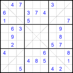 Судоку Х 9х9 #378 средний