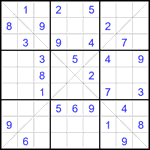 Судоку Х 9х9 #379 средний