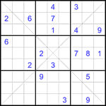 Судоку Х 9х9 #371 трудный