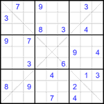 Судоку Х 9х9 #372 трудный