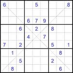 Судоку Х 9х9 #373 трудный