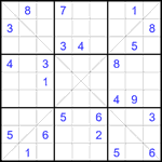 Судоку Х 9х9 #374 трудный