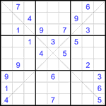 Судоку Х 9х9 #375 трудный