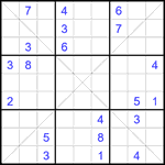 Судоку Х 9х9 #377 трудный