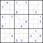 Судоку Х 9х9 #378 трудный