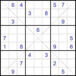 Судоку Х 9х9 #379 трудный