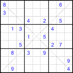 Судоку Х 9х9 #380 трудный