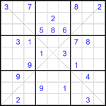 Судоку Х 9х9 #371 очень трудный