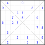 Судоку Х 9х9 #372 очень трудный