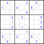 Судоку Х 9х9 #374 очень трудный