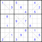 Судоку Х 9х9 #377 очень трудный