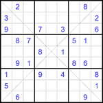 Судоку Х 9х9 #379 очень трудный