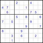 Судоку 9х9 #2343 трудный