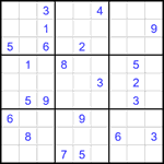 Судоку 9х9 #2346 трудный