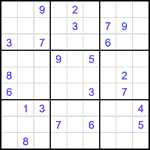 Судоку 9х9 #2299 очень трудный