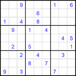 Судоку 9х9 #2309 очень трудный