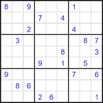 Судоку 9х9 #2319 очень трудный