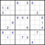 Судоку 9х9 #2380 трудный