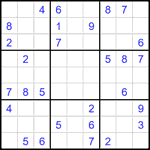 Судоку 9х9 #2382 трудный