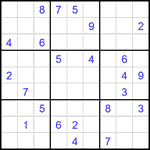 Судоку 9х9 #2383 трудный