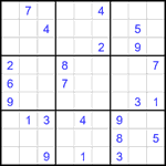 Судоку 9х9 #2386 трудный