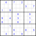 Судоку 9х9 #2391 трудный