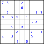 Судоку 9х9 #2395 трудный