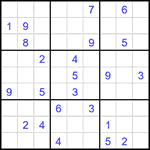 Судоку 9х9 #2399 трудный