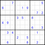 Судоку 9х9 #2405 трудный