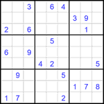 Судоку 9х9 #2395 очень трудный