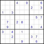 Судоку 9х9 #2398 очень трудный