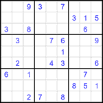 Судоку 9х9 #2424 трудный