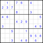 Судоку 9х9 #2450 трудный