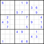 Судоку 9х9 #2451 трудный