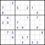 Судоку 9х9 #2455 трудный