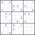 Судоку 9х9 #2457 трудный