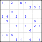 Судоку 9х9 #2460 трудный