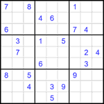 Судоку 9х9 #2461 трудный