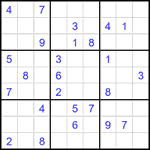 Судоку 9х9 #2464 трудный