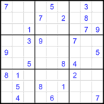 Судоку 9х9 #2474 трудный